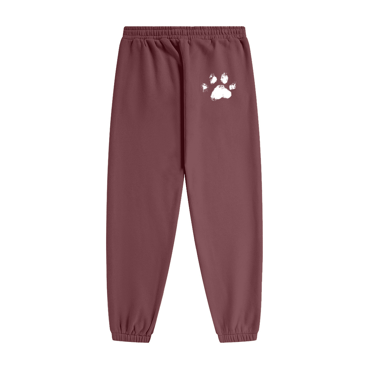 345GSM Unisex Fleece-Lined Clean Solid Drawstring Jogger Sweatpants Rust Red