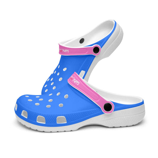 Men's and Women's Blue Pink Slyde Pupps