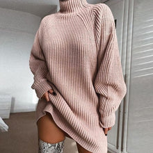Load image into Gallery viewer, Solid Turtleneck Long Sweater Winter Warm Women Sweater Dress