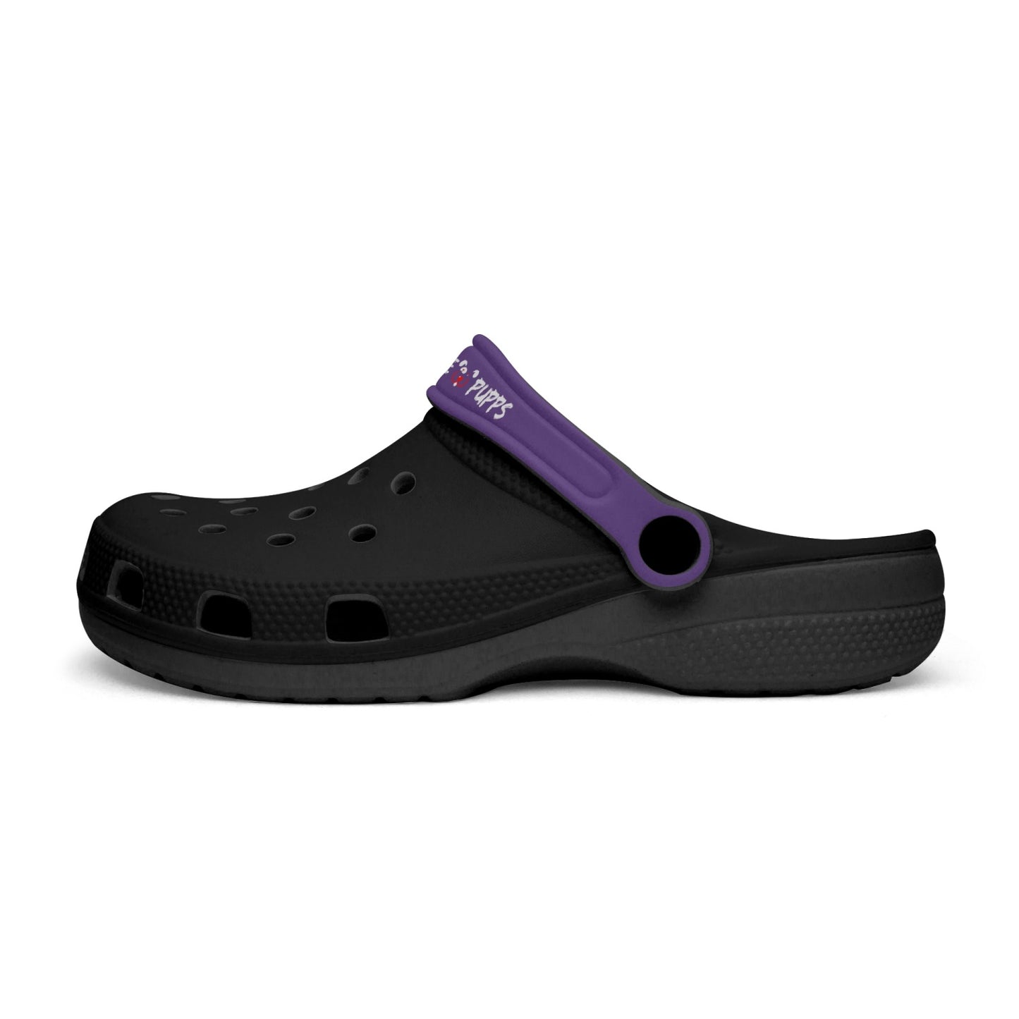 Men's and Women's Black Purple Slyde Pupps