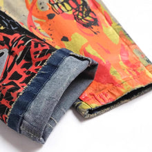 Load image into Gallery viewer, Slim-fit Stretch Ripped Embroidered Vintage Patch Jeans