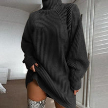 Load image into Gallery viewer, Solid Turtleneck Long Sweater Winter Warm Women Sweater Dress