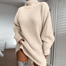 Load image into Gallery viewer, Solid Turtleneck Long Sweater Winter Warm Women Sweater Dress