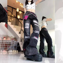 Load image into Gallery viewer, High-Street Ripped Design Flared Denim Jeans With A Sleazy Chic Vibe