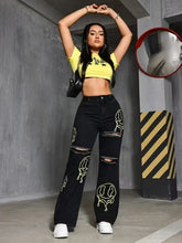 Load image into Gallery viewer, Womens Casual Loose Print Straight-leg Casual Pants