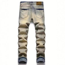 Load image into Gallery viewer, Slim-fit Stretch Ripped Embroidered Vintage Patch Jeans