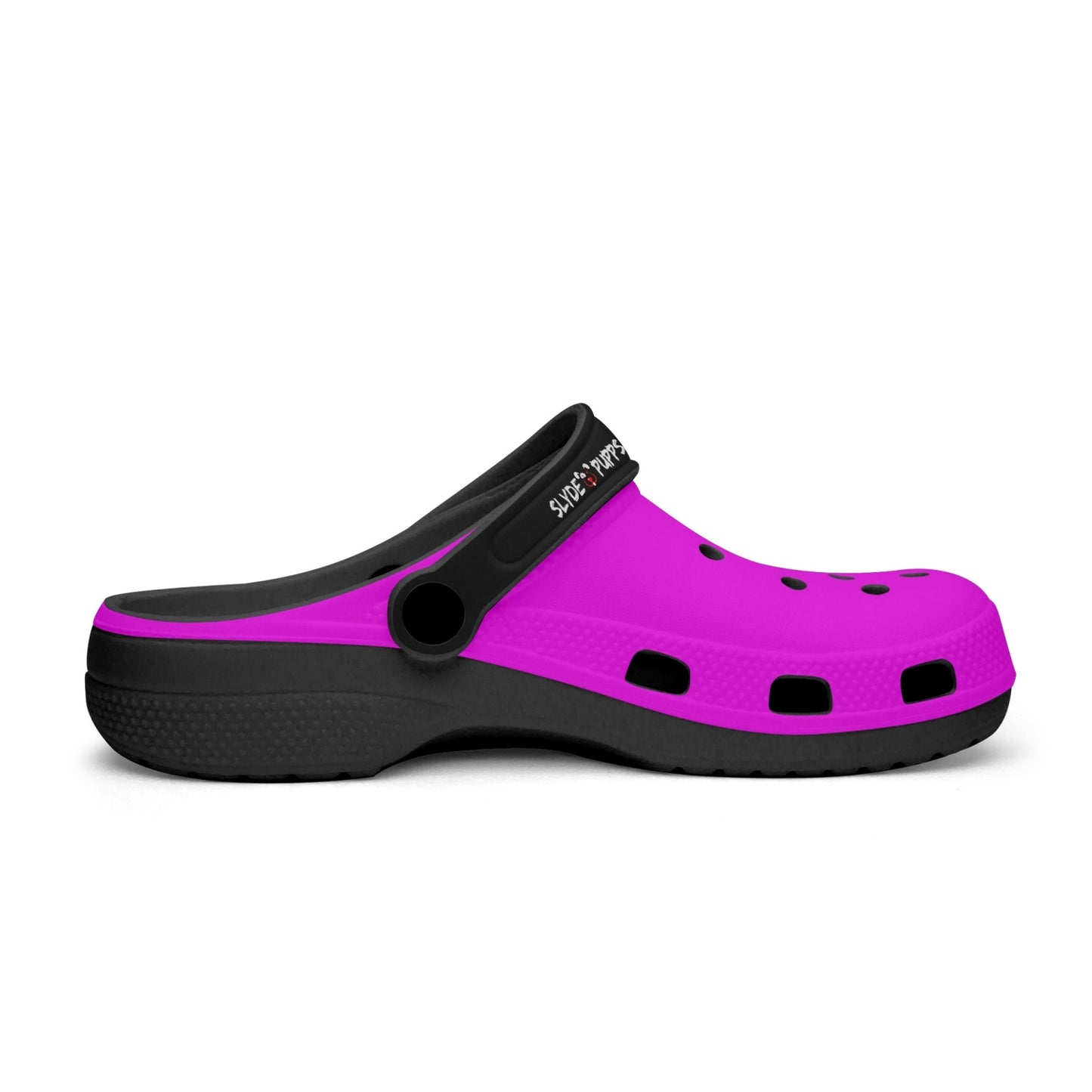 Men's and Women's Pink Black Slyde Pupps