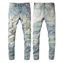 Load image into Gallery viewer, Vintage Paint Broken Holes Pants Men's Jeans