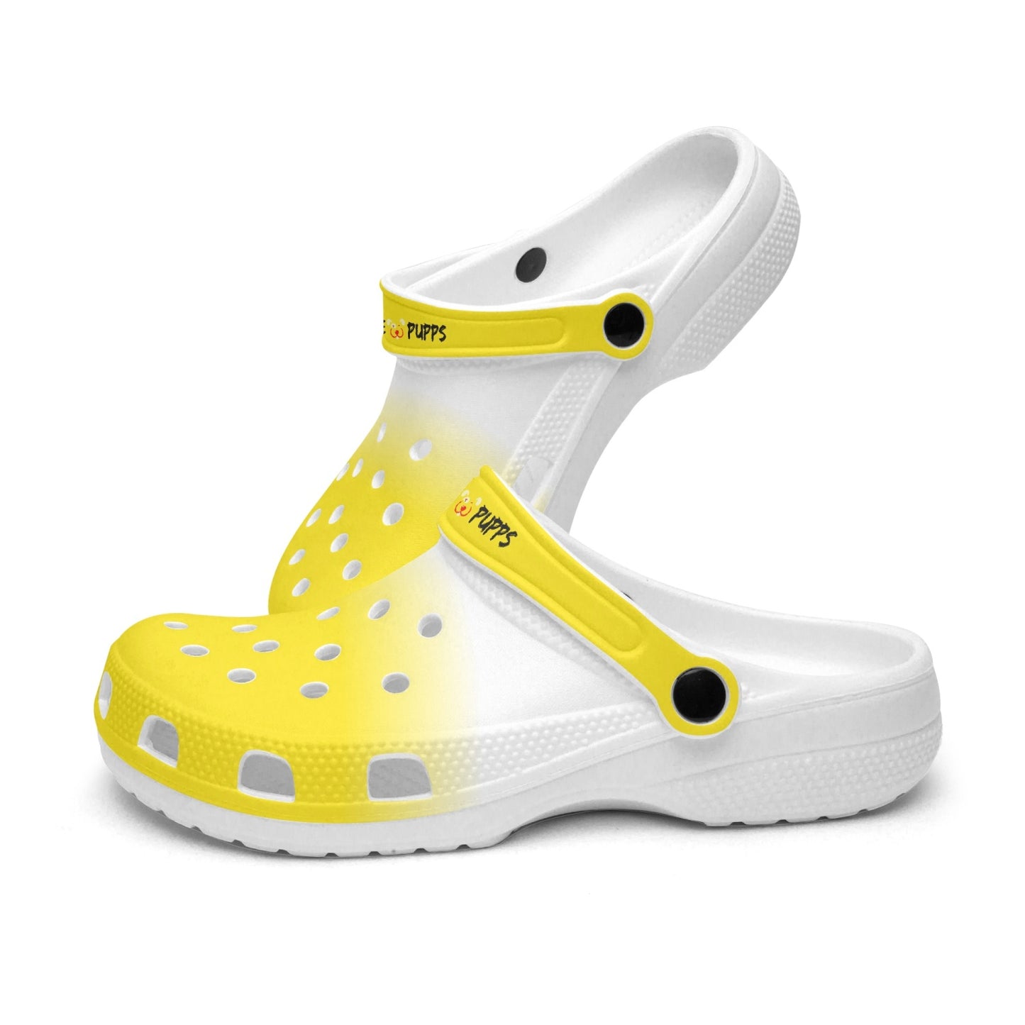 Men's and Women's 2Tone Yellow White Slyde Pupps