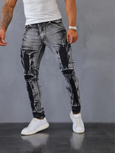 Load image into Gallery viewer, Stylish, Slim-fit Mens Trousers With An Irregular Floral Print Design