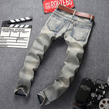 Load image into Gallery viewer, Ripped Jeans Men's Straight Slim Fit