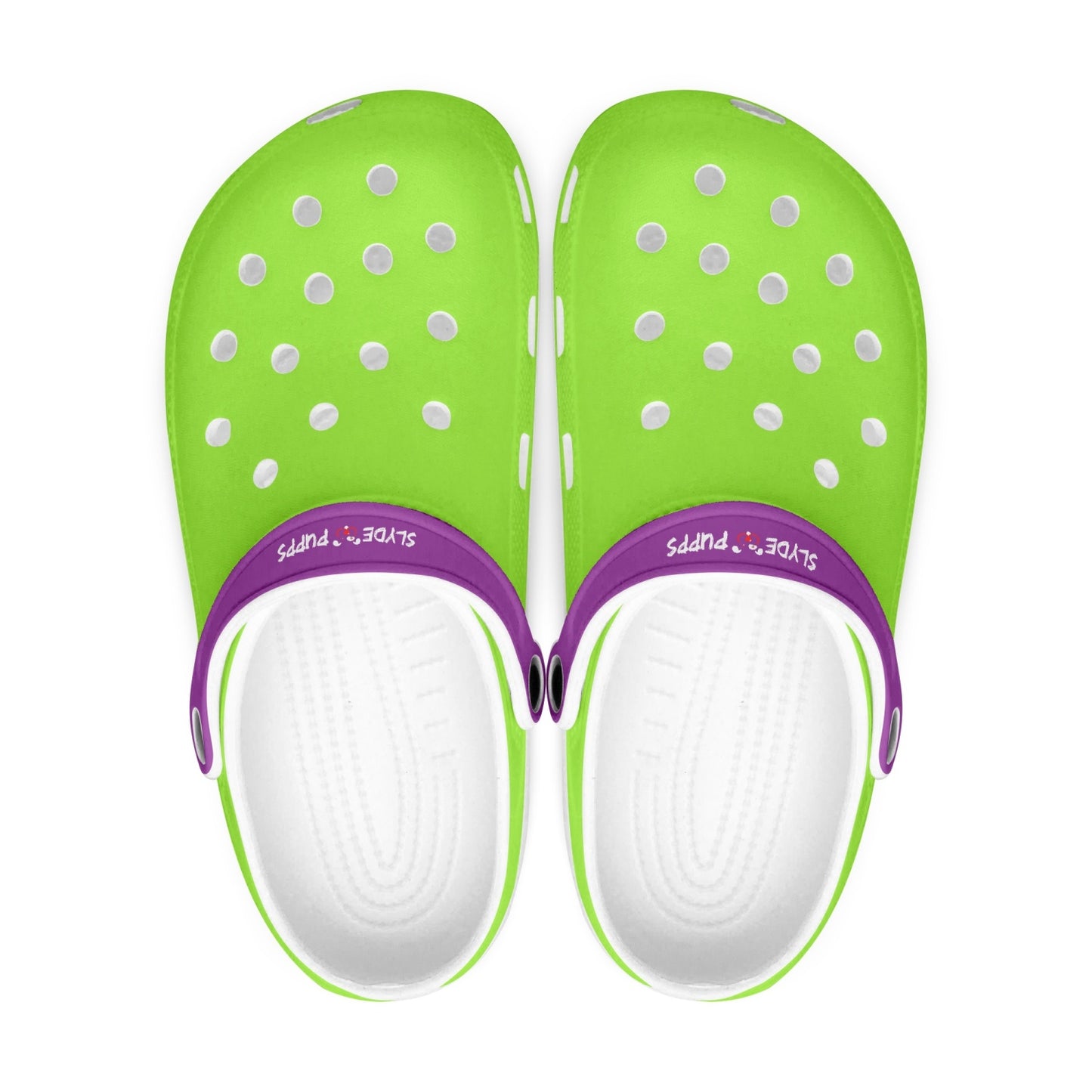 Men's and Women's Lime Purple Slyde Pupps