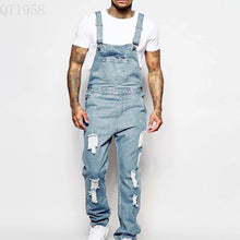 Load image into Gallery viewer, Fashion Men's Sling Denim Romper