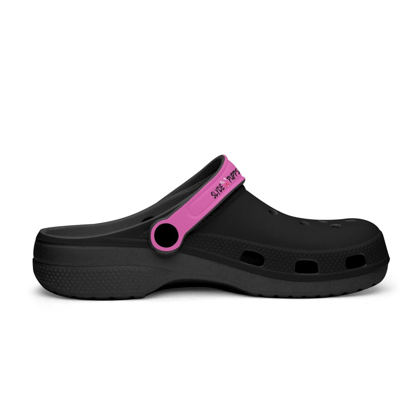 Men's and Women's  Black Pink Slyde Pupps