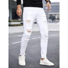 Load image into Gallery viewer, Men's Solid Color Cuffed Straight Jeans Casual And Comfortable Slim Fit