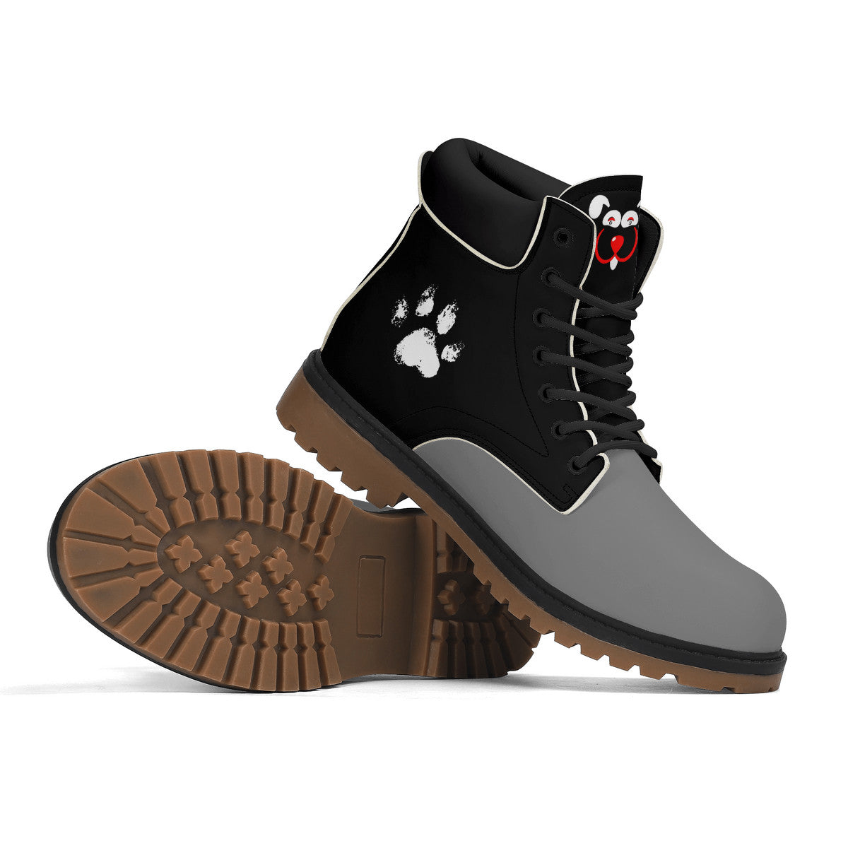 Slyde Pupps Premium  Leather All Season Boots / Gray Black