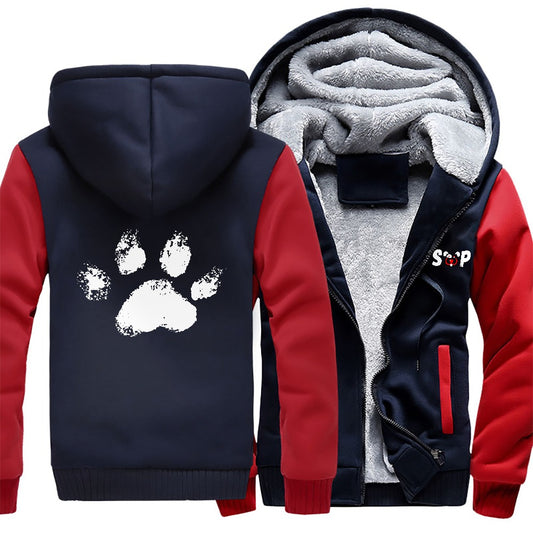 Slyde Pupps Full-zip warm thick fleece-lined sweatshirt