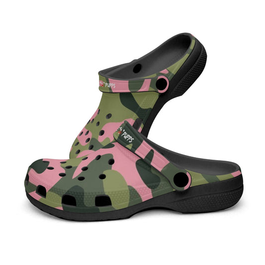 Men's and Women's Pink Army Fatigue Slyde Pupps