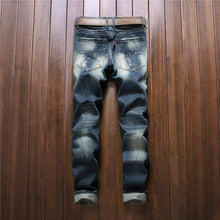 Load image into Gallery viewer, Straight Slim Jeans Splash-ink Old Fashion
