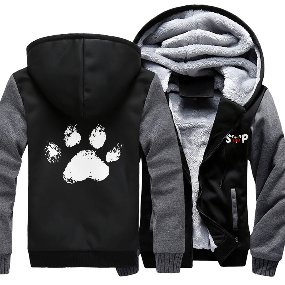 Slyde Pupps Full-zip warm thick fleece-lined sweatshirt