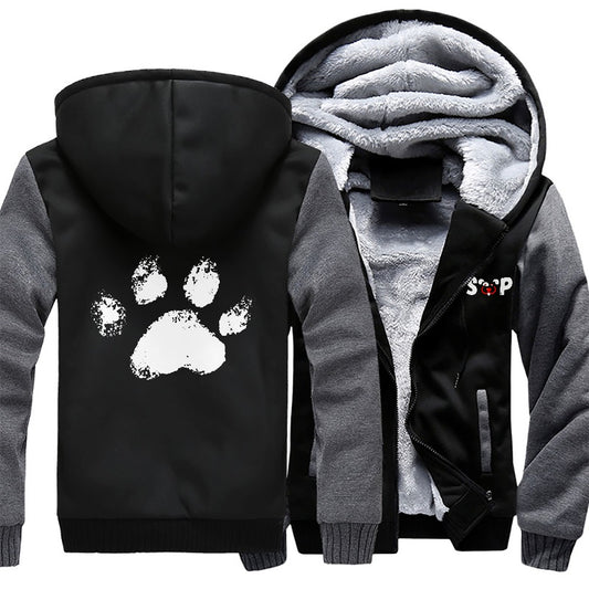 Slyde Pupps Full-zip warm thick fleece-lined sweatshirt