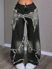 Load image into Gallery viewer, Retro Star Patchwork Heavy Wash Women's Jeans