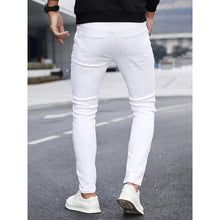 Load image into Gallery viewer, Men's Solid Color Cuffed Straight Jeans Casual And Comfortable Slim Fit
