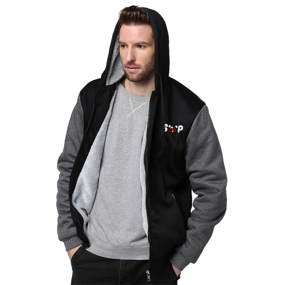 Slyde Pupps Full-zip warm thick fleece-lined sweatshirt