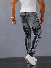 Load image into Gallery viewer, Stylish, Slim-fit Mens Trousers With An Irregular Floral Print Design