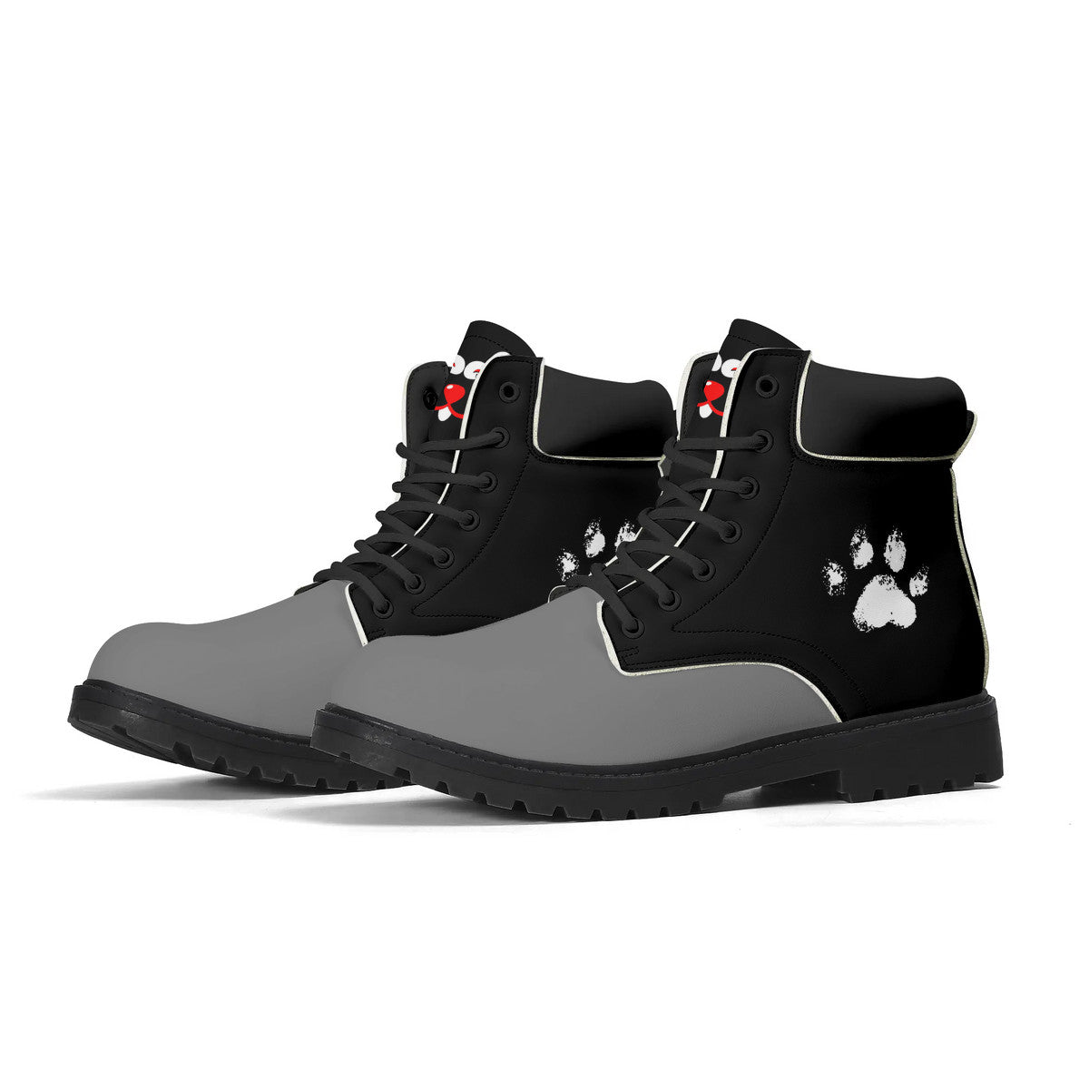 Slyde Pupps Premium  Leather All Season Boots / Gray Black