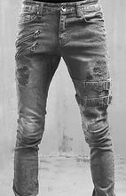 Load image into Gallery viewer, Classic Men's Cotton Blend Solid Denim Jeans with Slant Pockets