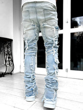 Load image into Gallery viewer, Men's new stretch patch denim straight pants