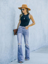 Load image into Gallery viewer, American style bootcut women's jeans high waist slimming ripped jeans