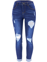 Load image into Gallery viewer, Women's trendy fashion ripped washed jeans