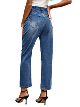 Load image into Gallery viewer, All-match washed ripped straight-leg denim cropped pants