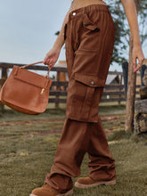 Load image into Gallery viewer, New American Style Retro Elastic Waist Denim Overalls Casual Pants