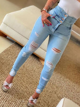 Load image into Gallery viewer, women's high waist ripped jeans pencil pants