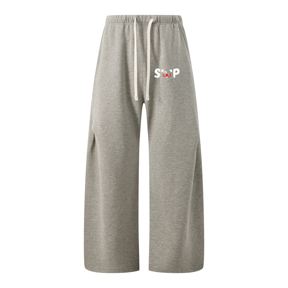 320GSM Men's Old Money Textured Darted Straight-Leg Pants Oat Gray