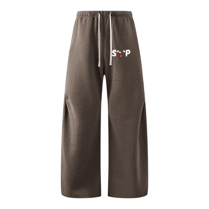 320GSM Men's Old Money Textured Darted Straight-Leg Pants Celine Brown