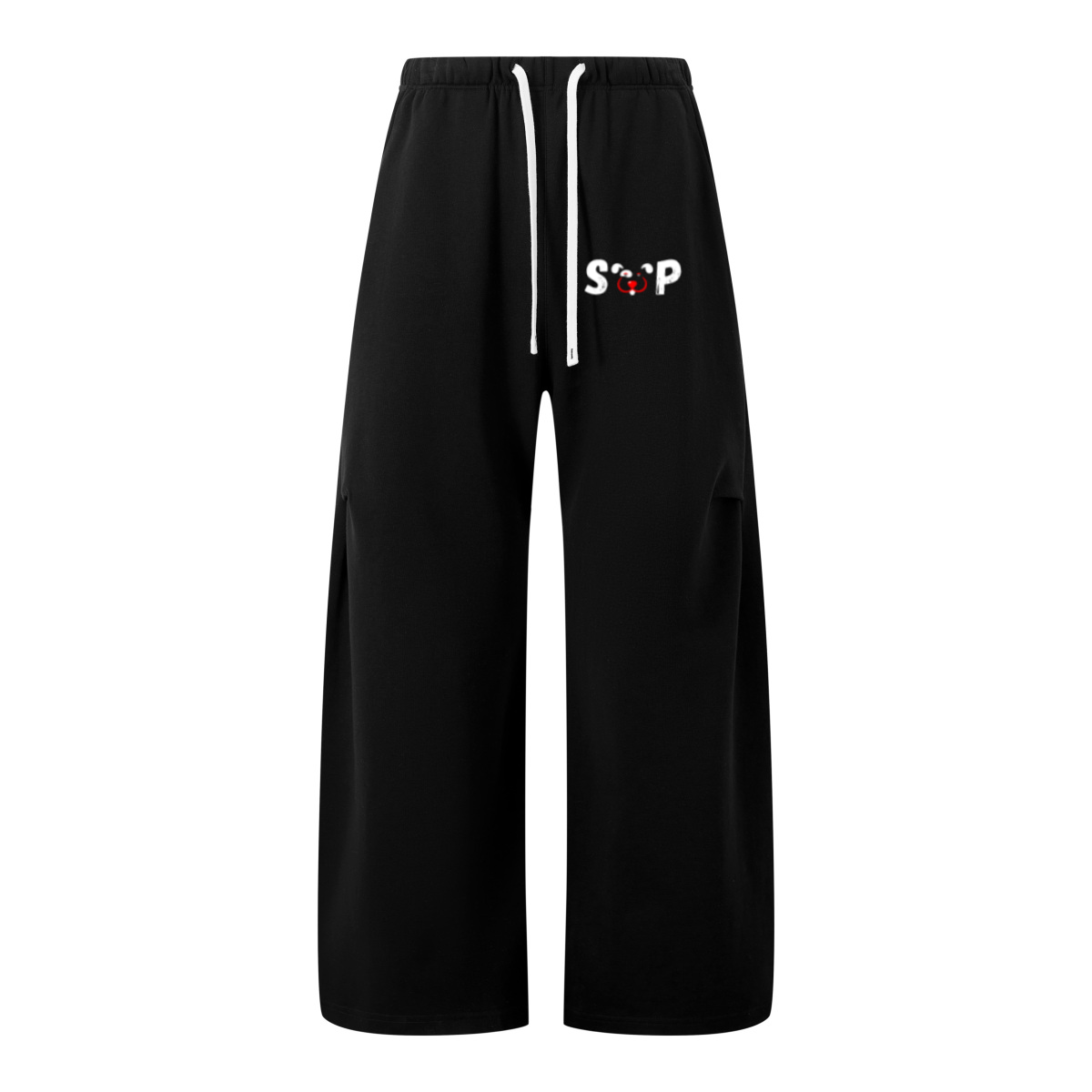 320GSM Men's Old Money Textured Darted Straight-Leg Pants Black