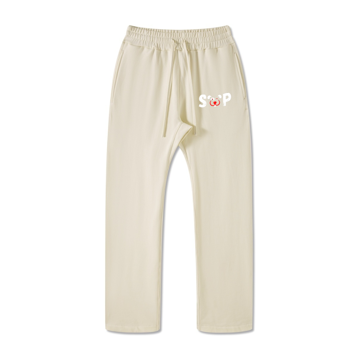 445GSM Unisex Premium Earth-Tone Heavyweight Pants Cream Apricot
