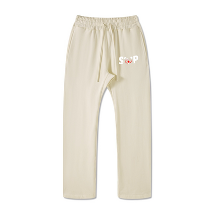 445GSM Unisex Premium Earth-Tone Heavyweight Pants Cream Apricot