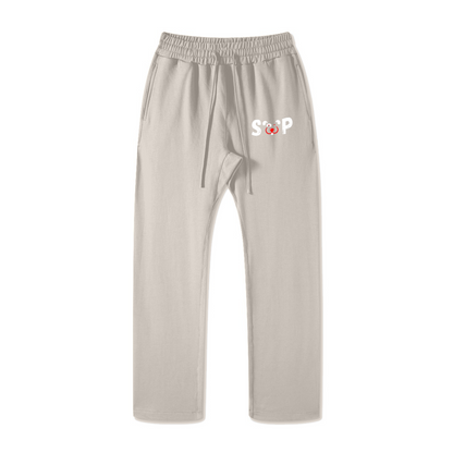 445GSM Unisex Premium Earth-Tone Heavyweight Pants Beige Apricot
