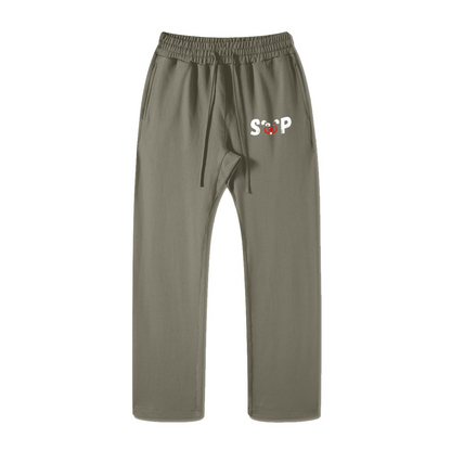 445GSM Unisex Premium Earth-Tone Heavyweight Pants Sage Green