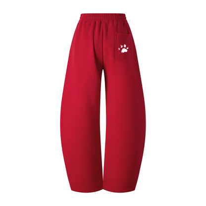 345GSM Men's Thermal Fleece-Lined Scythe-Cut Pants Ba Family Red