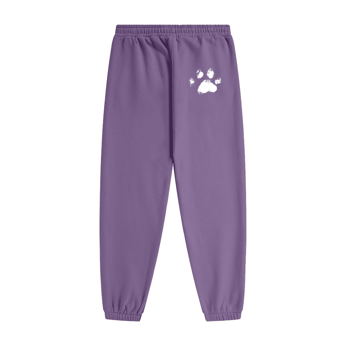345GSM Unisex Fleece-Lined Clean Solid Drawstring Jogger Sweatpants Purple