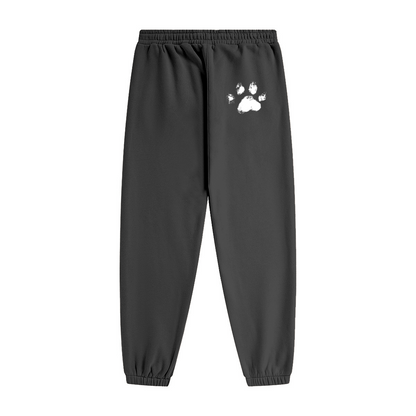 345GSM Unisex Fleece-Lined Clean Solid Drawstring Jogger Sweatpants Dark Grey