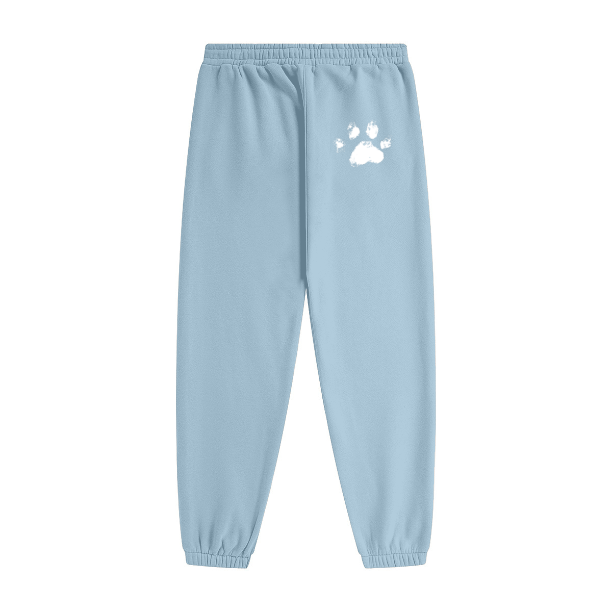 345GSM Unisex Fleece-Lined Clean Solid Drawstring Jogger Sweatpants Medium Blue