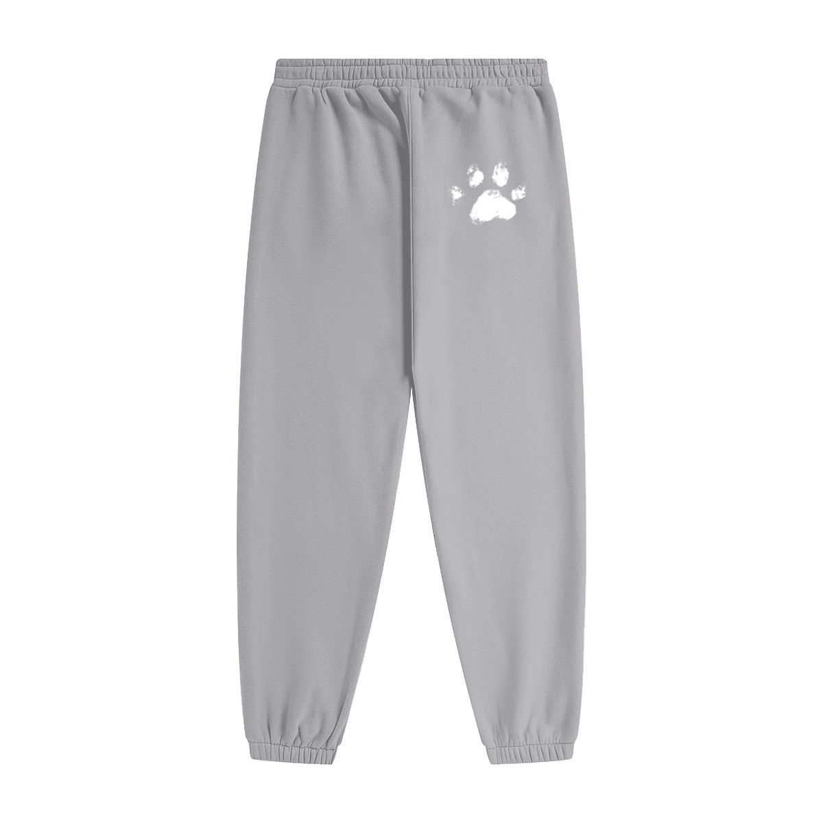 345GSM Unisex Fleece-Lined Clean Solid Drawstring Jogger Sweatpants Light Grey