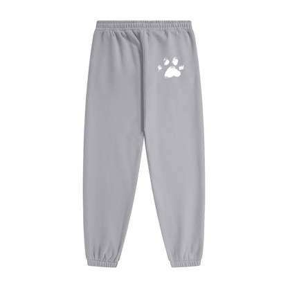 345GSM Unisex Fleece-Lined Clean Solid Drawstring Jogger Sweatpants Light Grey